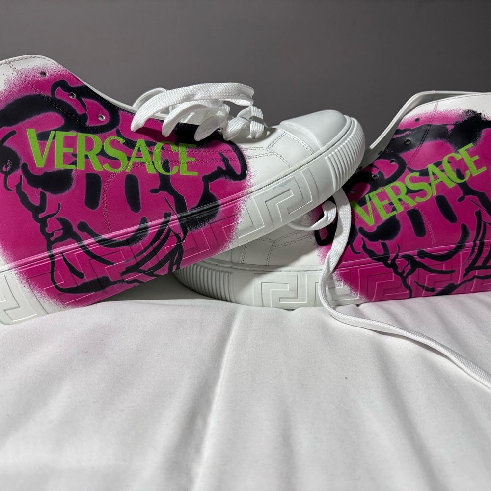 Brand new Versace Greca Medusa Smile high-top sneakers